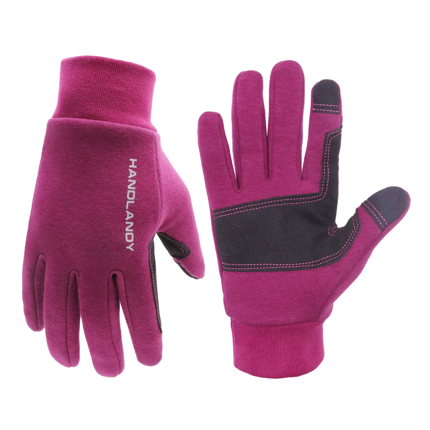 HANDLANDY pink winter outdoor activities running touch screen cycle sports gloves