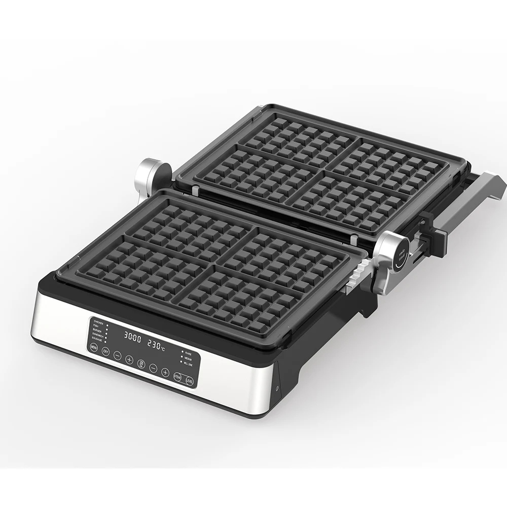 2024 Auto-Detect thickness Medium Rare Well doneness smart electric steak grill machine digital detachable wifi panini grill