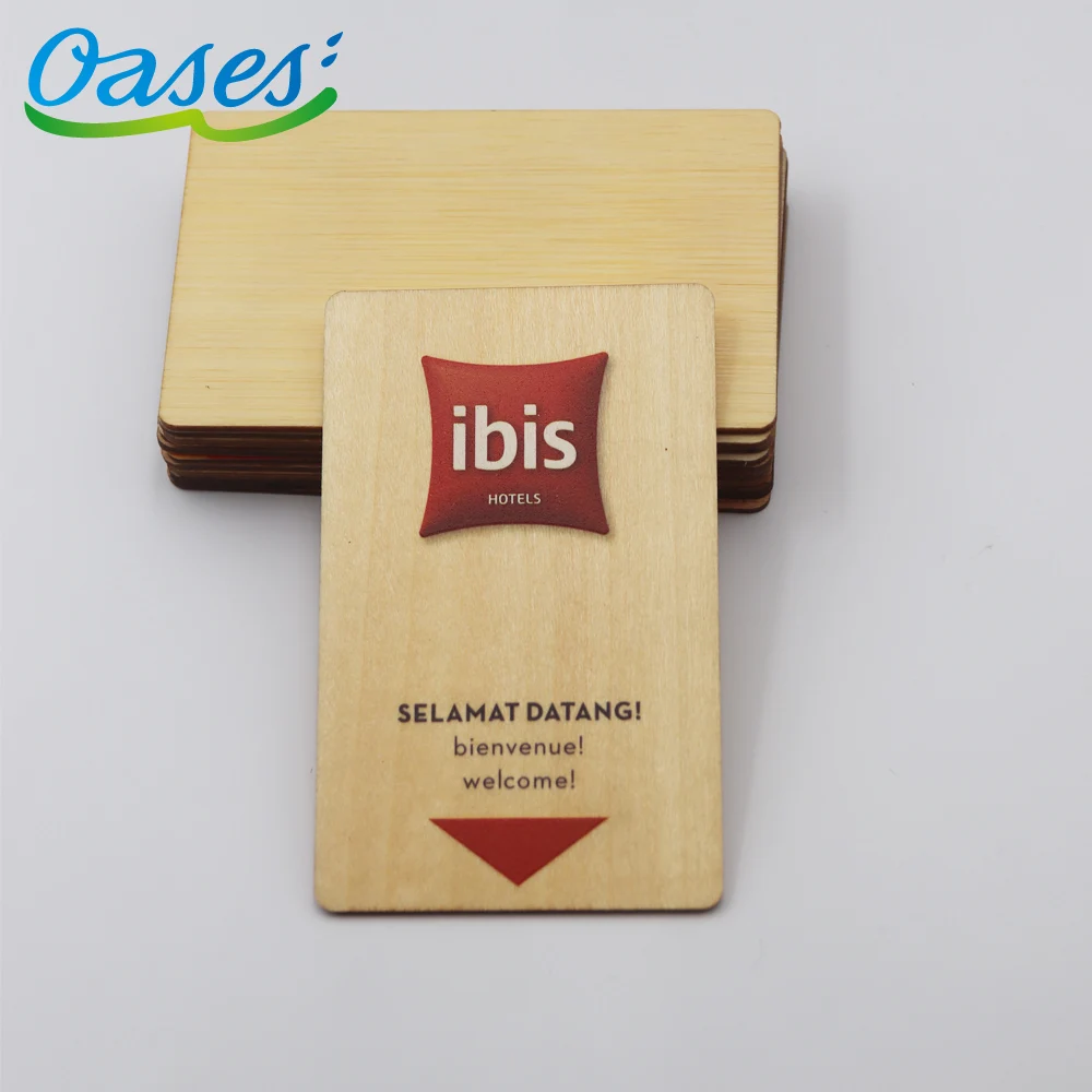 Laser Engraving Bamboo Cards RFID Wood Hotel Key NFC Bamboo Business Card