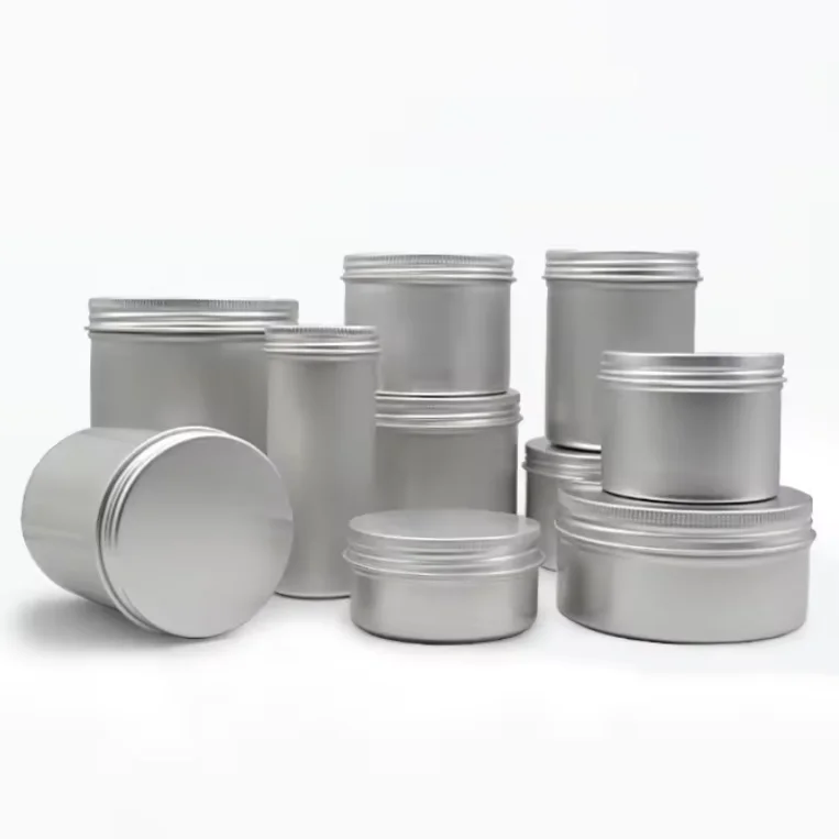 Cosmetic Tin Container Metal Aluminum Jar 5ml 10ml 20ml 30ml 50ml 60ml 80ml 100ml 150ml 200ml Round Aluminum Metal Bottles