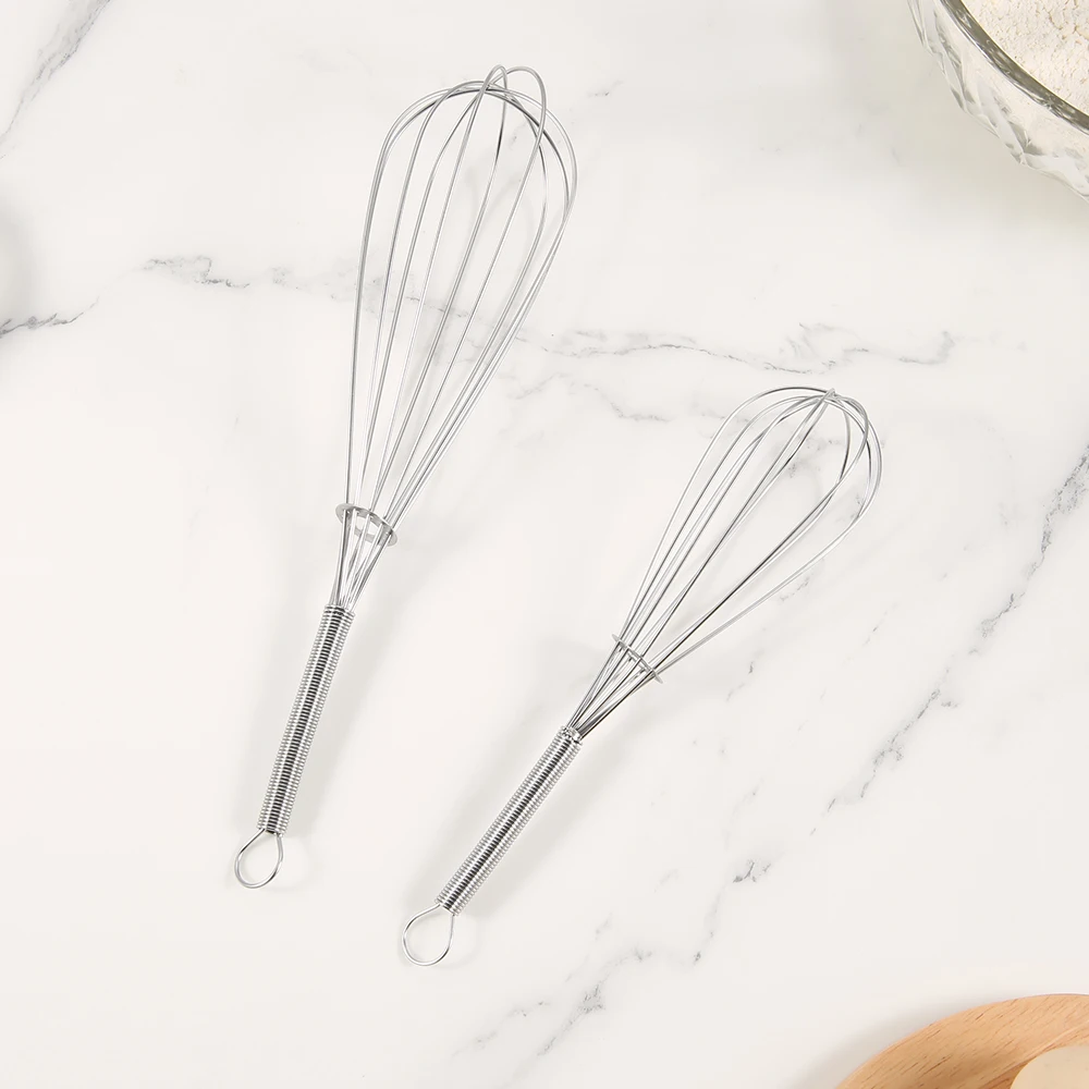 Stainless Steel Wire Egg Whisk Eco-Friendly Manual Kitchen Tool for Cooking Baking and Milk Household Plastic Beater