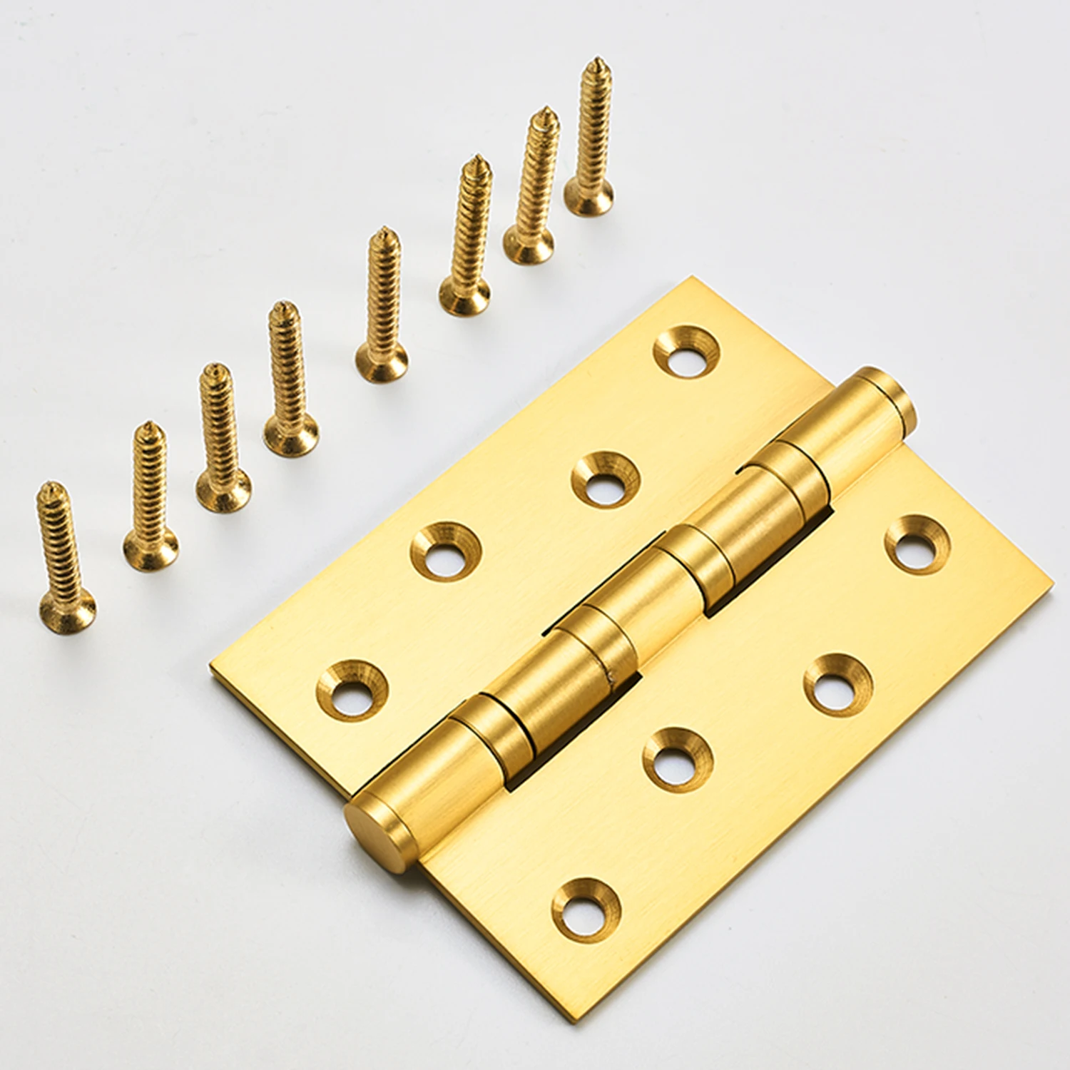 4 Inch Copper Door Hinge Flat Hinge Foldable Home Furniture Hardware for Cabinets Windows Wooden Box Thickened Bearing