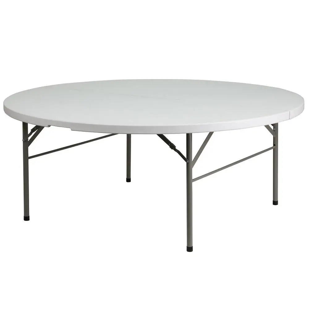 Best selling cheap 8ft folding table white round outdoor picnic event hotel dining banquet folding 8ft plastic table