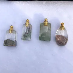 Custom Natural Green Ghost Essential Oil Bottle Crystal Perfume Bottle Pendant