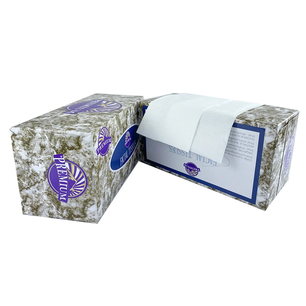 Top Quality Customized logo cheap facial tissue paper for home 180 sheet 2 ply  brands names tissu tulle 3d vert menthe