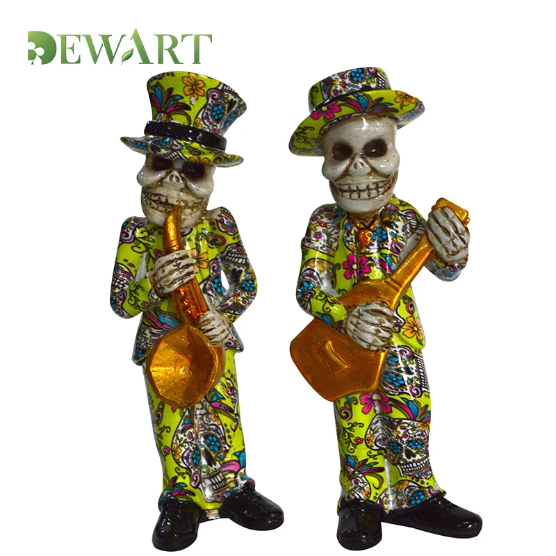 Promotional Custom Large Small Resin Decorative Skull Head Figurine Statue Toy Doll Wholesale Resin