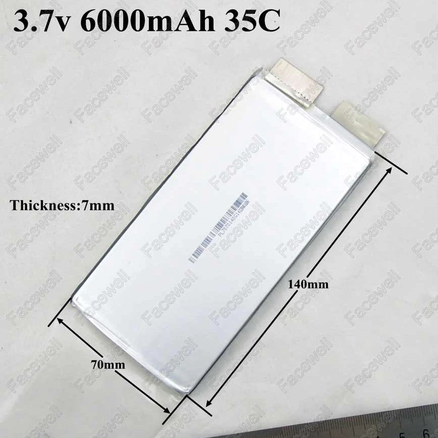 7070140 3.7v 6000mah 35C lipo bateria 3.7v 30c 6ah battery For 11.1v 3s diy RC toys lipo 3s 5200mah 6s lipo plane aircraft