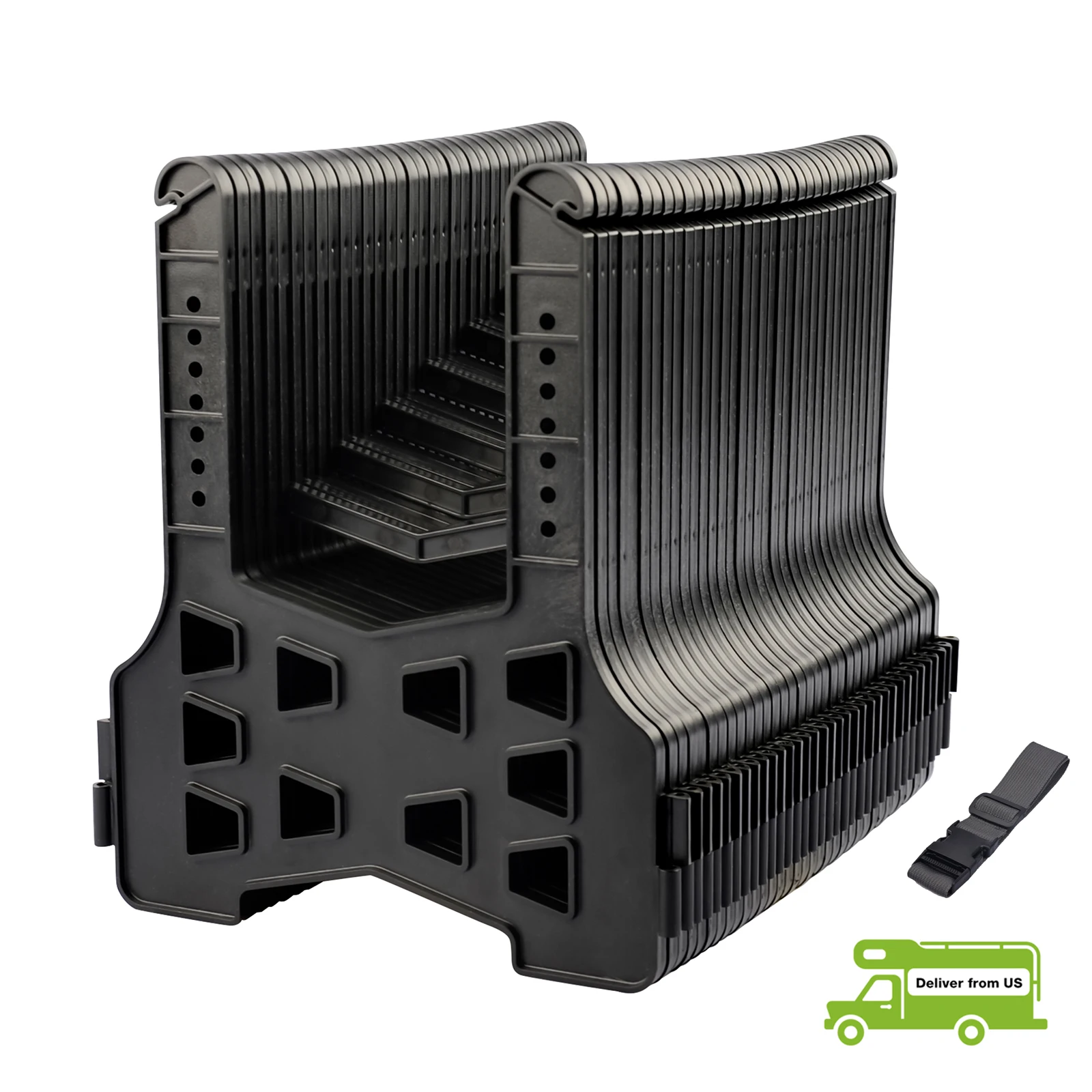 RV Plastic Sewer Hose Support 15 Feet Black,Help Dumping Quickly and Securely,Comes with Sewer Hose Support Kit