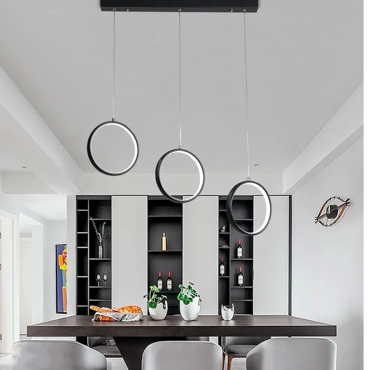 circles led  light for office surface install  post modern pendant ceiling light chandelier lamp