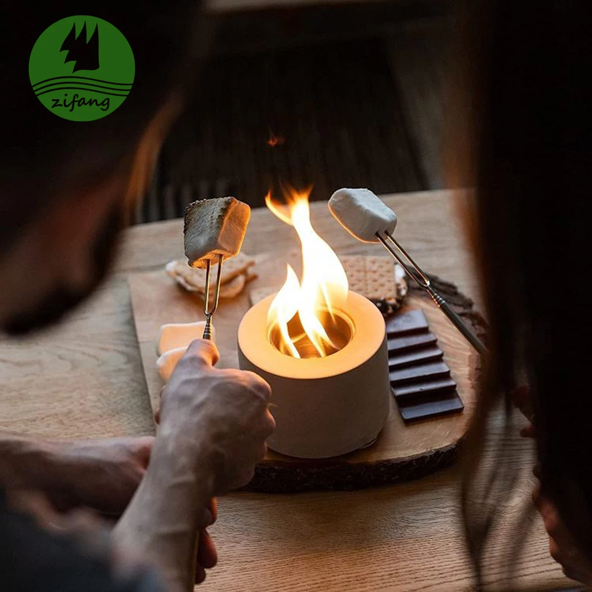 Best Selling Modern Cement Bio Ethanol Eco-Friendly Indoor Decoration Desktop Fireplace