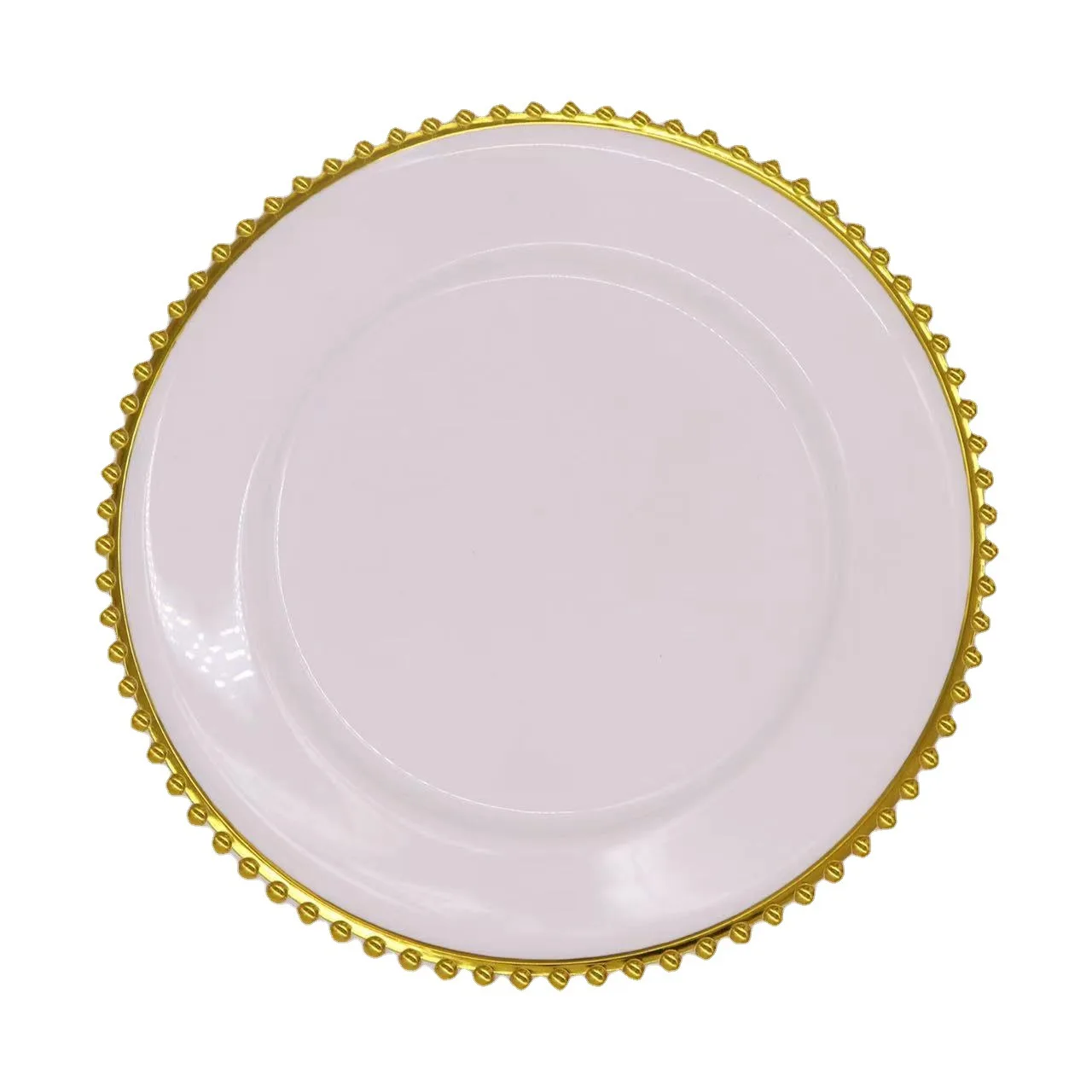 Charger Plates Hammered White Transparent Gold Rim Heavy-Duty Chargers for Elegant Dining Ideal for Weddings and Formal Events