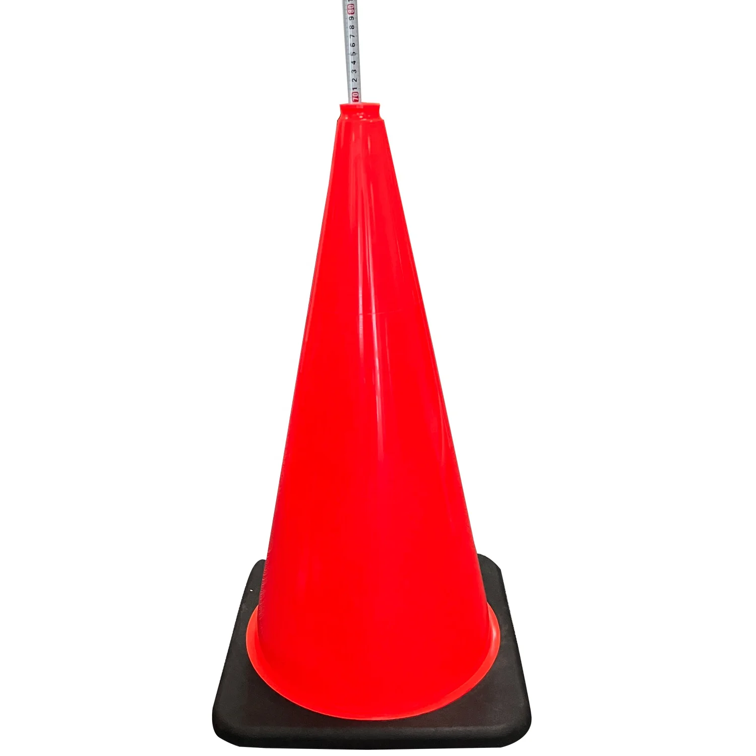 28-Inch PVC Orange Safety Cone Reflective Collars Black Weighted Base Driveway Parking School Improvement Used Cones