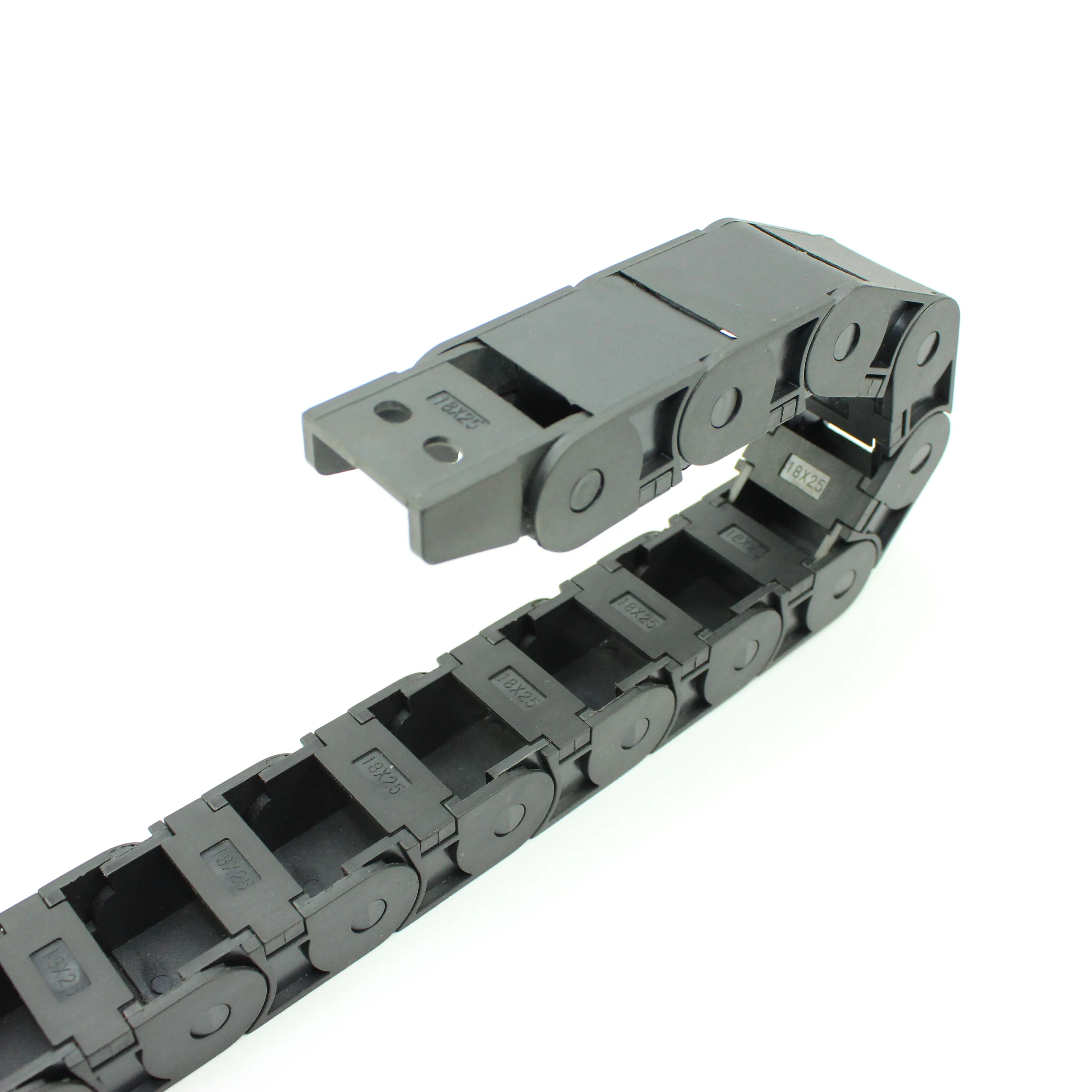 Open black colored nylon cable tow chain for CNC machine tools