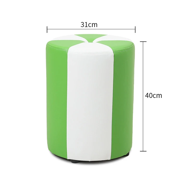 Водонепроницаемый круглый кожаный стул детский пуфик