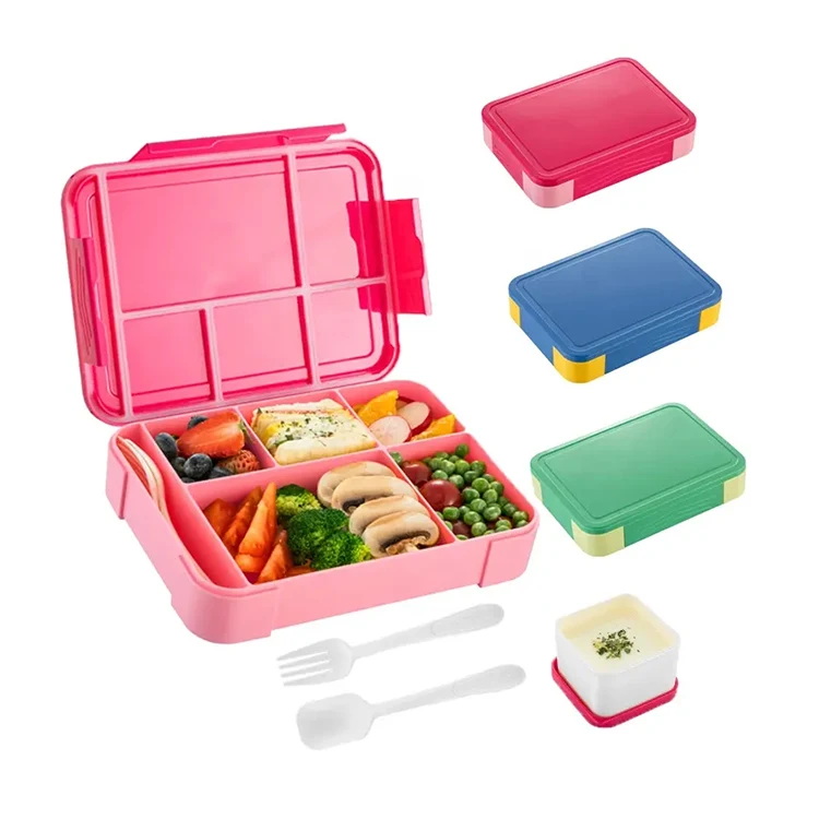 Коробка Bento Tiffin с 3 отделениями со столовыми приборами детская пластиковая коробка для завтрака