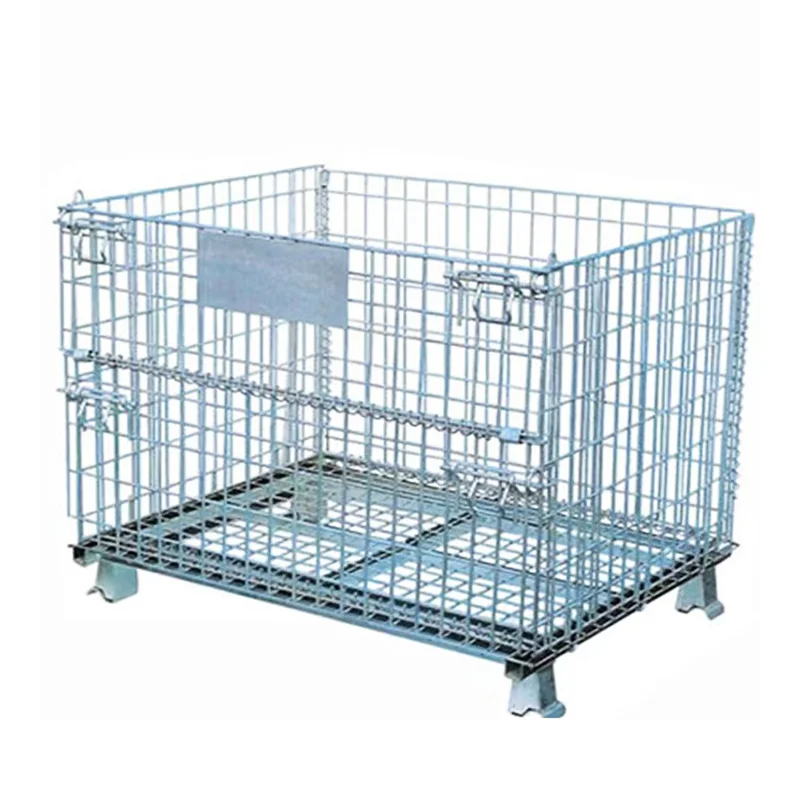 Mesh pallet box collapsible containers stackable metal