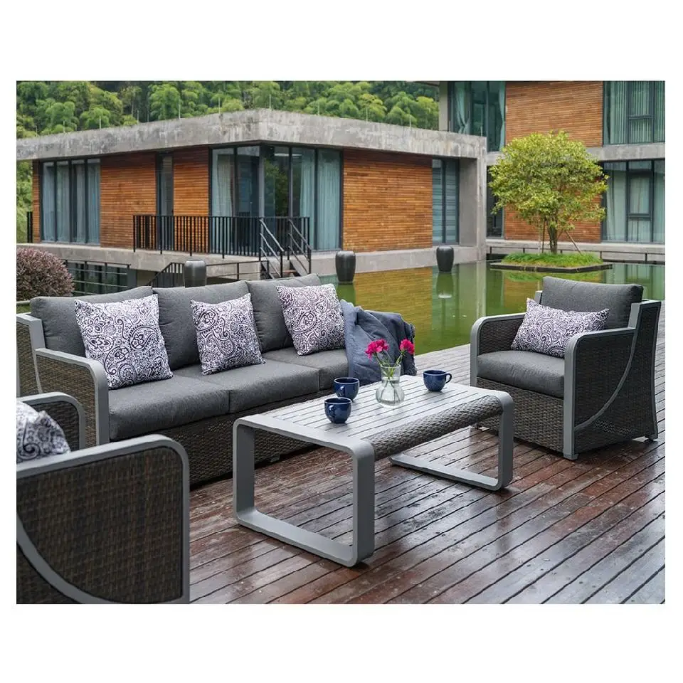 2024 New Arrival Modern garden patio luxury outdoor furniture rattan garden sofa set