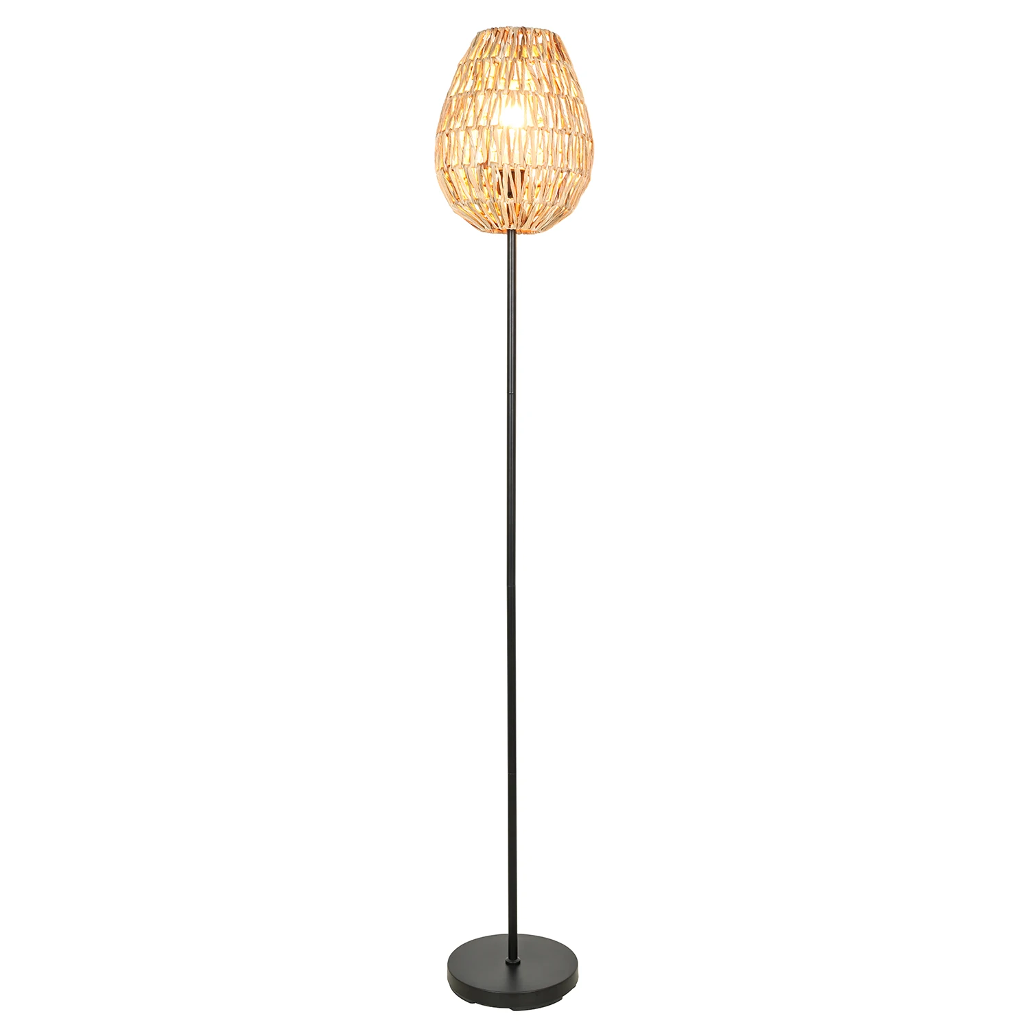 Natural Rattan creative sofa decorative exe protection creative led standing floor lamp fo living room or bedside bedroom