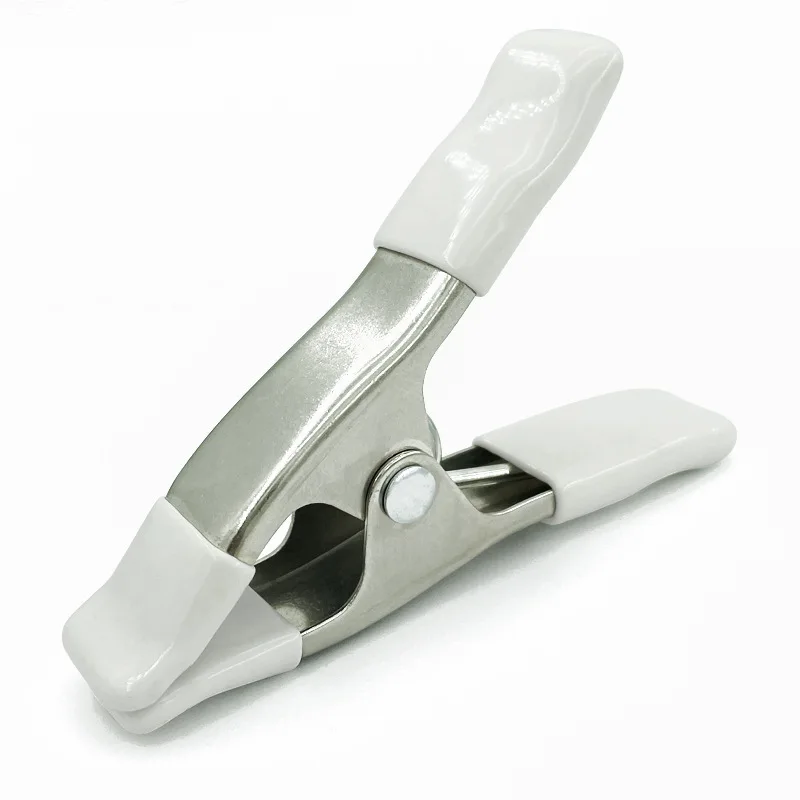 Heavy duty 4 inch A type metal spring clamps for wooden work for wedding dress clamp with plastic red handle