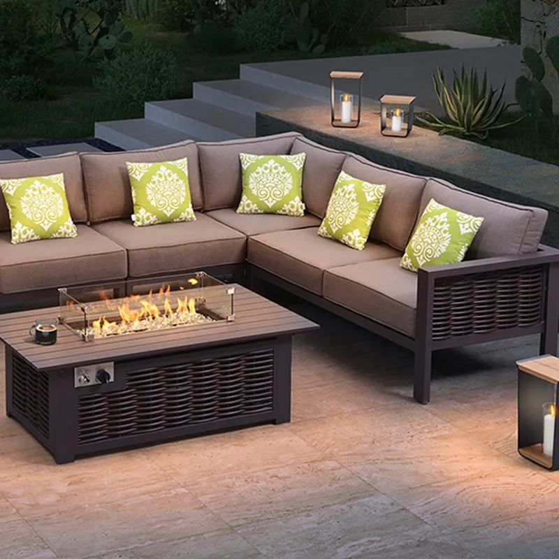 sigarten rattan wicker garden furniture rattan coffee table garden sofa set for restaurant and Garden