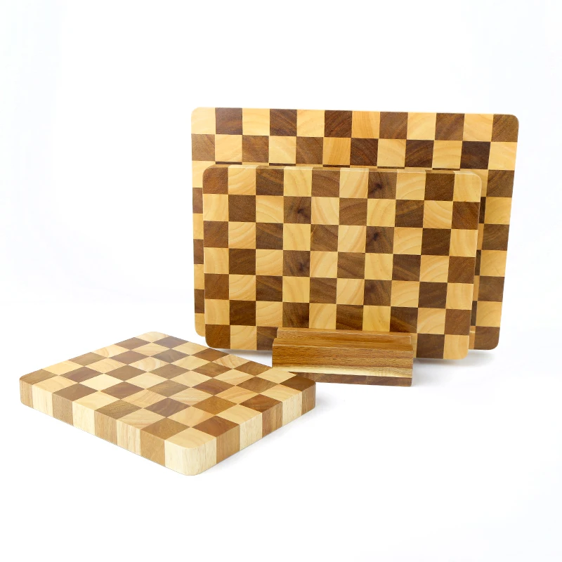 Wooden  checkerboard Cutting Boards For Kitchen  with Holder Cutting Board Wood Wooden Chopping Board