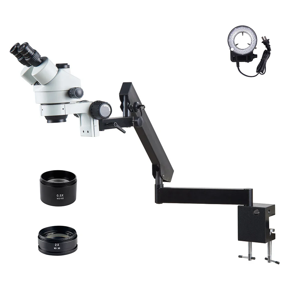 3.5X-90X Long Arm Optical Stereo Microscope for Gemstone Cutting and Identification