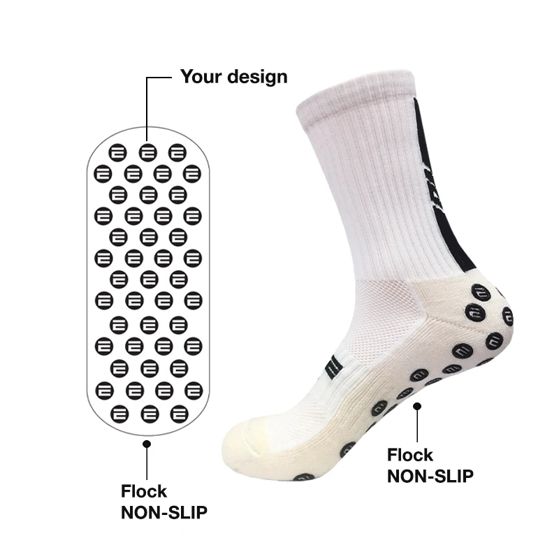 Manufacturer Design Professional Non Slip Soccer FootBall Anti Skid Anti Sip Terry Towel Crew Grip Sport Socks Custom Logo