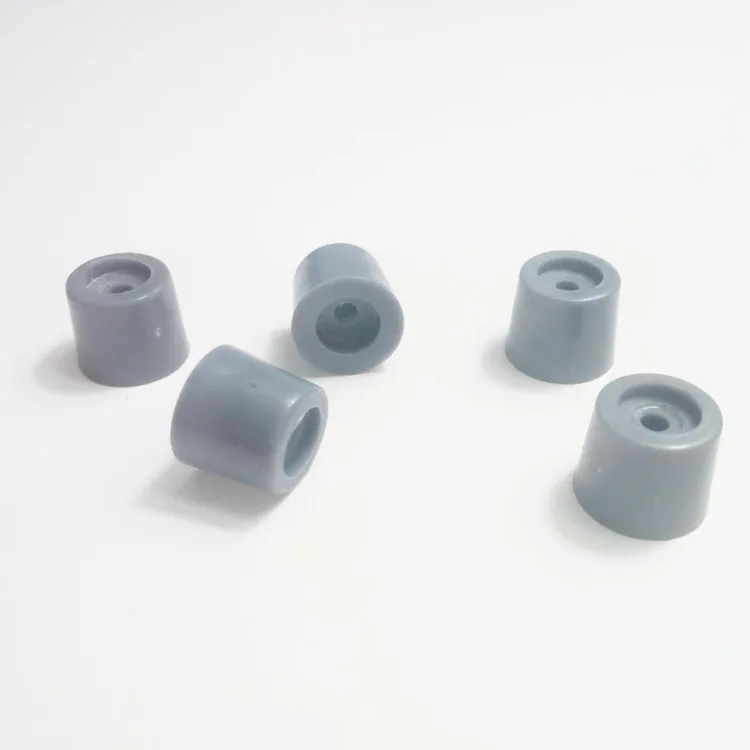 Safety Round Rubber Table Chair fixed foot  Gray screw plastic foot pad for chair