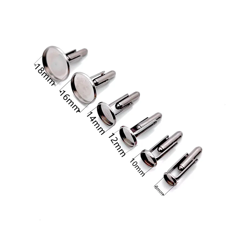 Factory Hot Sale Stainless Titanium Steel Round Ring Blanks  for Inlay Stock DIY Jewelry Cufflinks