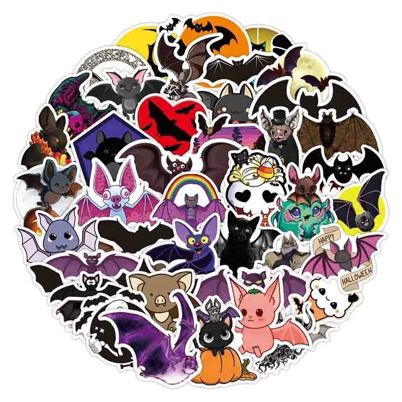50 шт. Хэллоуин ужас «летучая мышь» Chiroptera граффити наклейки сделай сам водонепроницаемый чемодан ноутбук самокат холодильник чашки Наклейки на стены