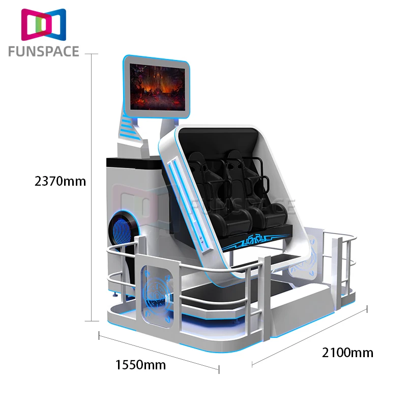 Funspace 2 Seats 9D Vr 360 Rotation Roller Coaster Machine Motion Simulator For Virtual Reality Simulation Rides