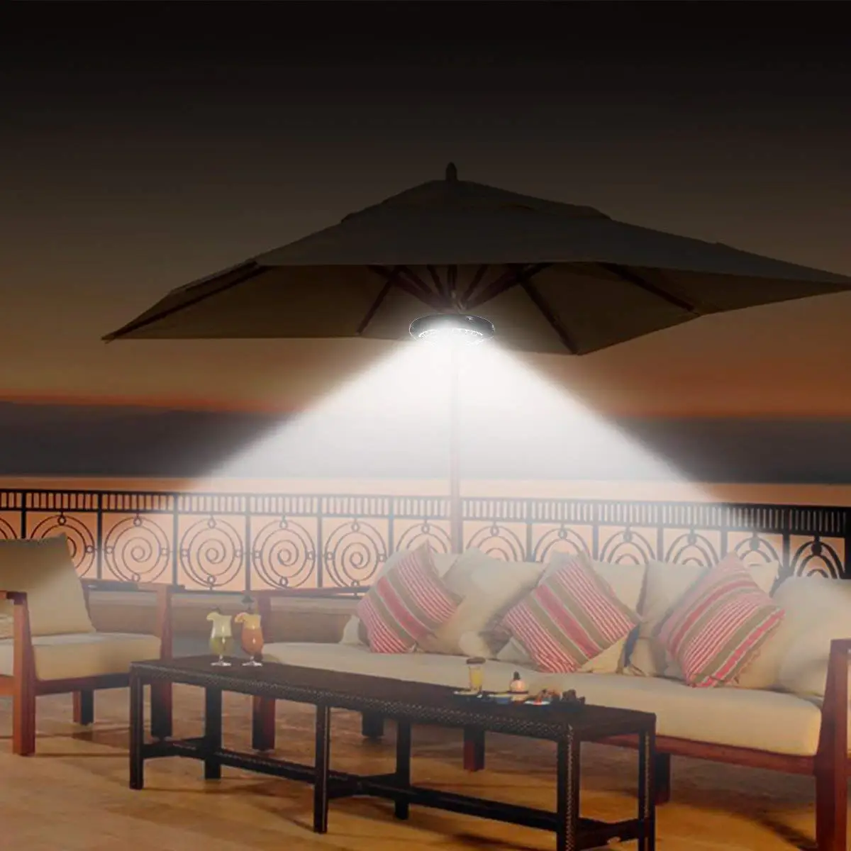 Factory Outdoor Led Umbrella light Garden Camping Umbrella Led Lamp
