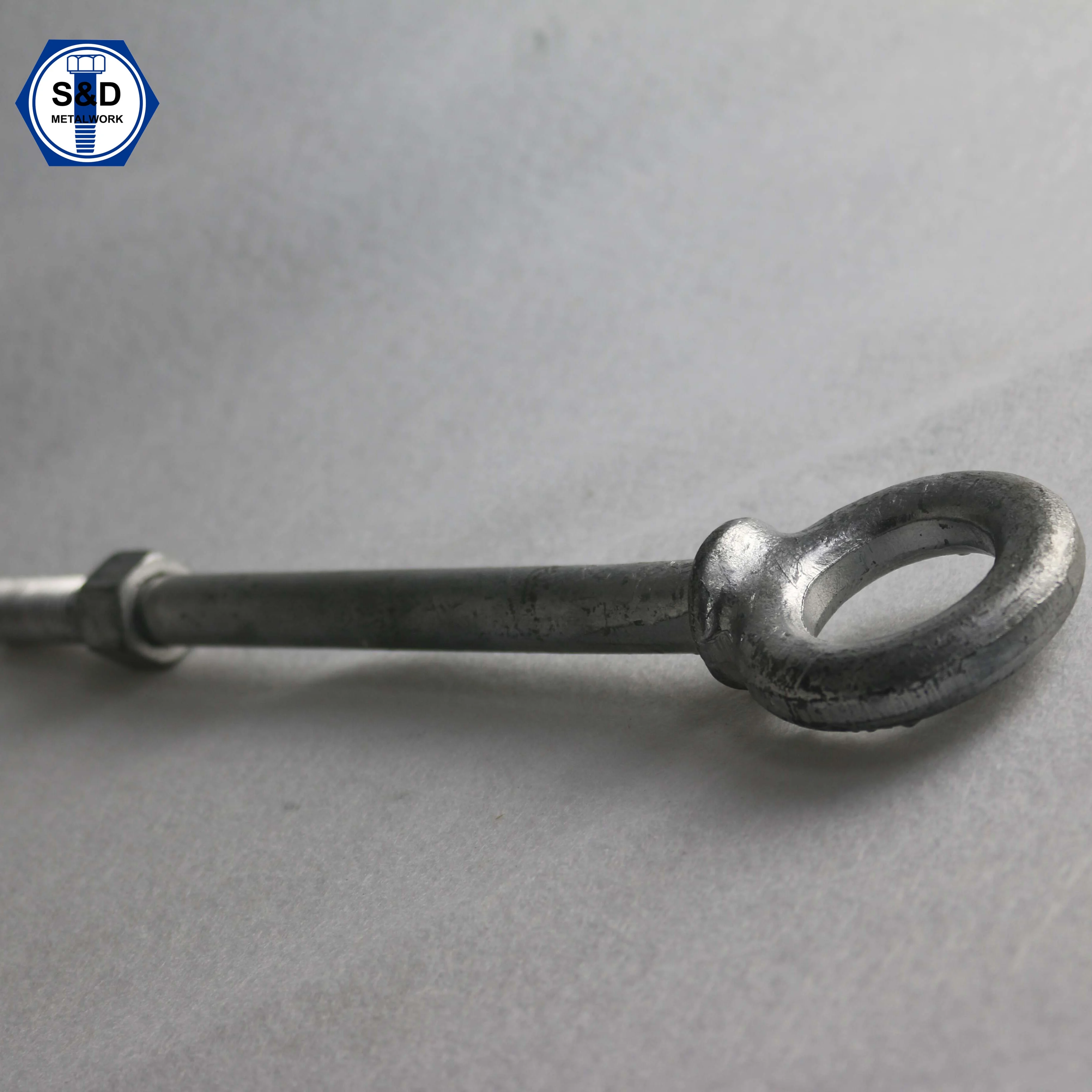 Carbon steels M27anchor grade 8.8 bolt long stainless steel DIN 444 eye bolts and nuts with ring