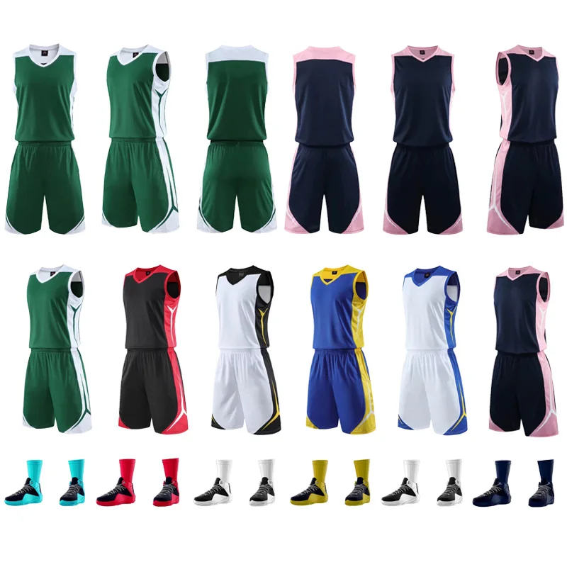 High quality wholesale basketball suit customizable logo basketball shirt training game basketball suit