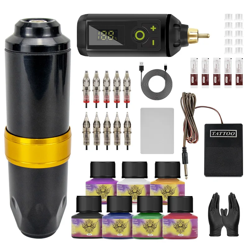 Power Supply New Tattoo Kit Tatoo Pen Rotary Tattoo Machine Full Kit Professional Tattoo Pen Set