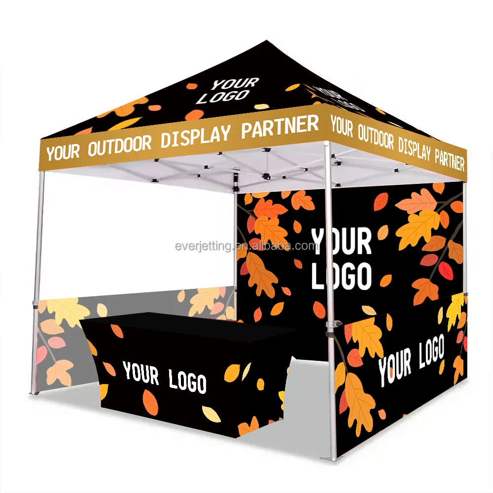 Custom 10x10 Canopy Tent Outdoor Event Aluminum Logo Trade Show Promotion Vendor Pop Advertising Digital Printing Techniques