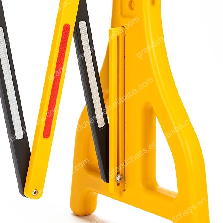 Reflective Retractable Foldable Steel PE Plastic Safety Barrier Traffic Barricade