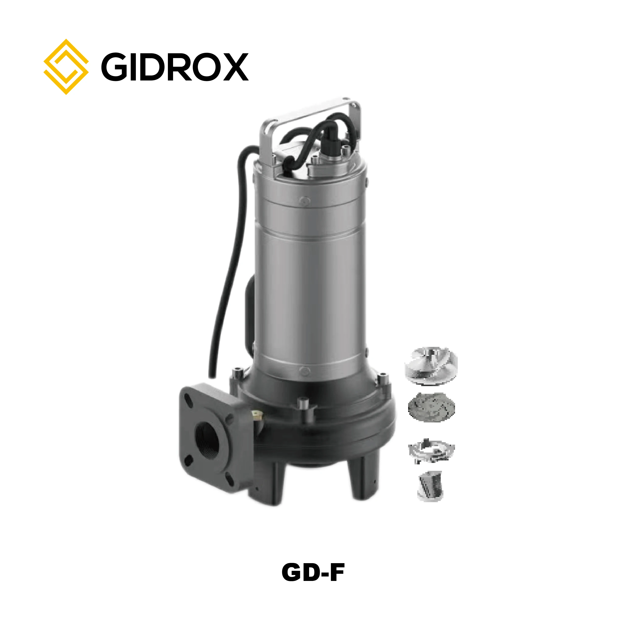 GIDROX stainless steel impeller submersible sewage pump Cutter Dewatering Stainless Steel Submersible Sewage pump with flange