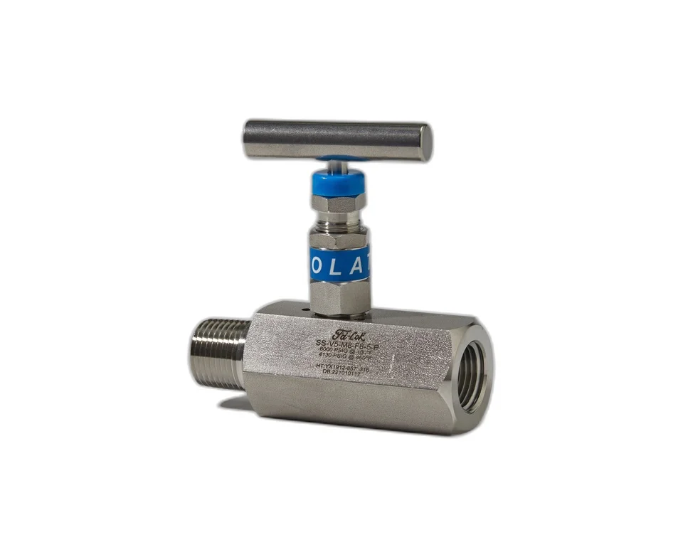 ss flow control needle valves 1/2NPT Thread End high pressure needle angle valve