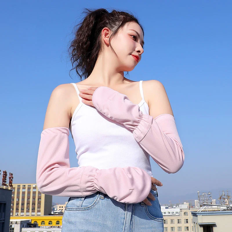 Custom Polyester Arm Sleeves Women Girls Uv Protection Cooling Arm Sleeves Polyester Fishnet Arm Sleeves For Sun Protection