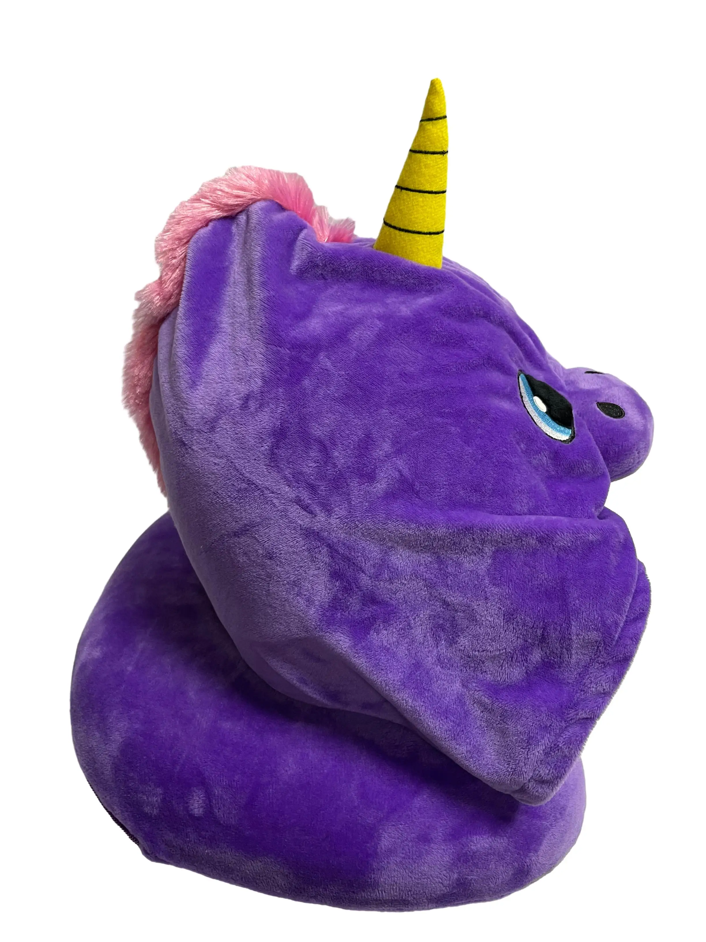 2024 New high quality Factory OEM/ODM travel Neck pillow, purple Unicorn cartoon neck pillow for kids and adults