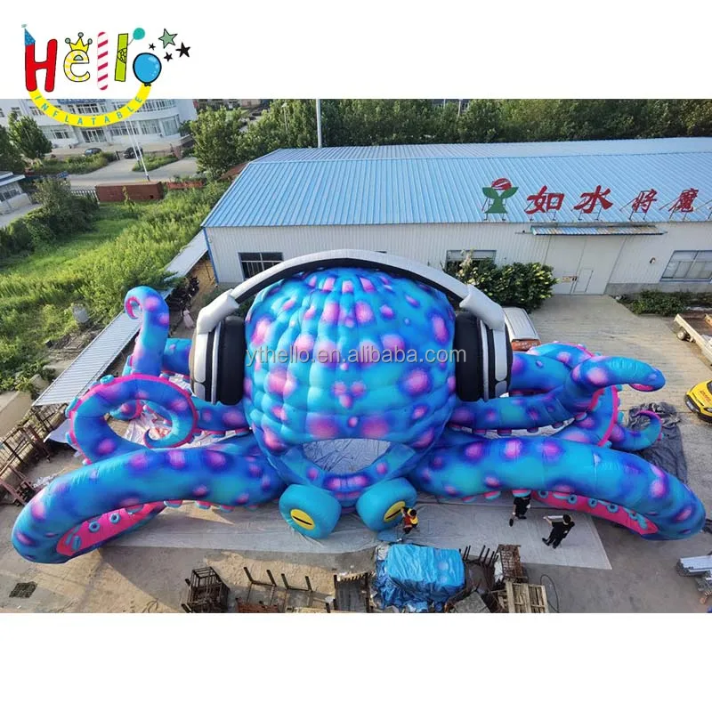 Inflatable lights octopus stage Inflatable Octopus DJ Booth for sale