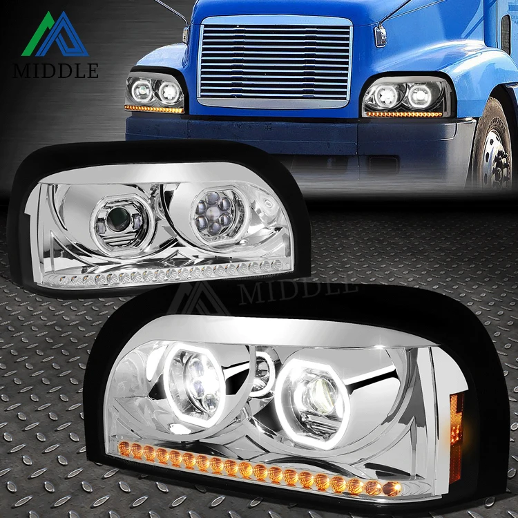 NEW ARRIVAL AMERICAN TRUCK LED PROJECTOR HEADLIGHT CHROME STYLE FOR 1996-2010 FREIGHTLINER CENTURY