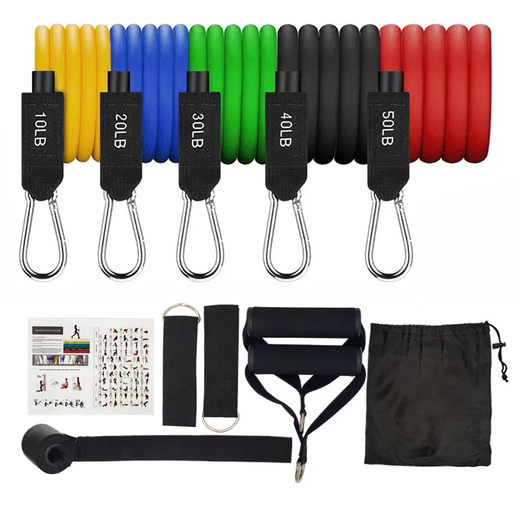 Yoga Exercise Equipment Fitness Resistance Band 11Pcs/Set Rubber Pull Up Bands