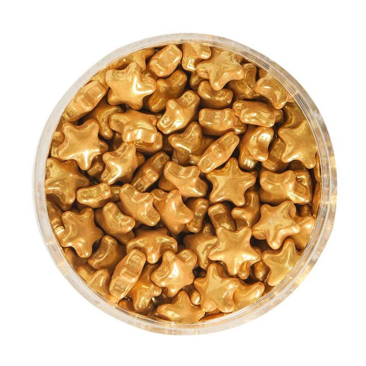 World Wide Selling Top Quality Ice-Cream and Sundaes Decoration Gold Color Sugar Star Sprinkles