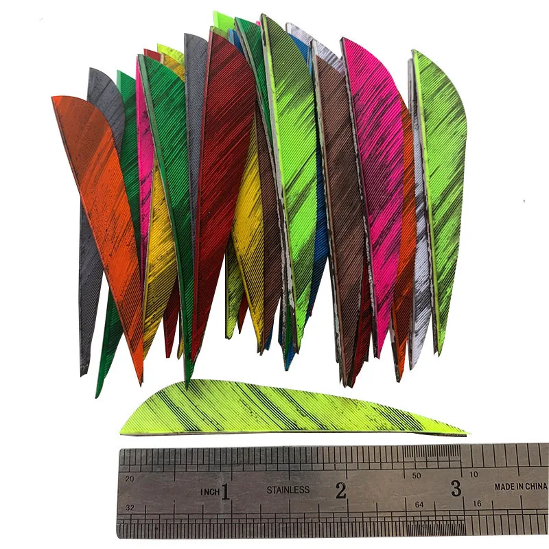 3 Inch Hunting Arrow Feathers Ink Painting Turkey Feathers Fletching Archery Accessories