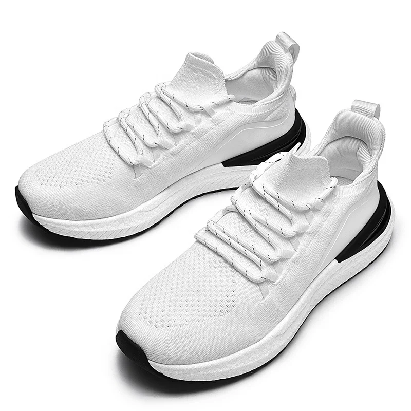 Wholesale 2024 Fashion Sneakers For Men Custom Logo Fly Woven Light Weight Running Sports Shoes