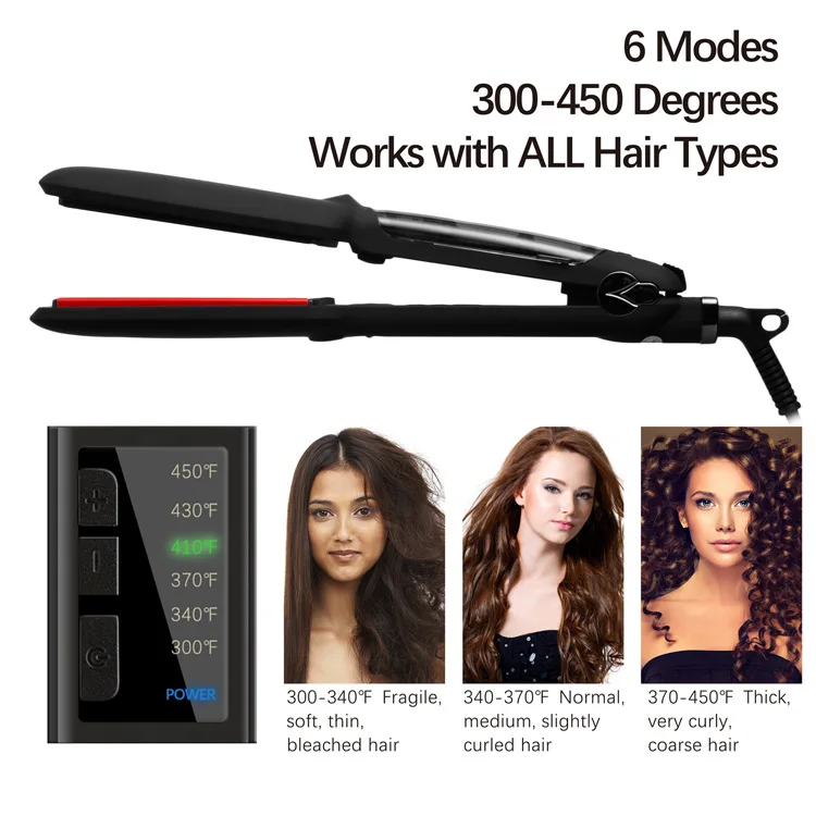 Infrared Hair Straightener and Curler 2 in 1 Ceramic Steam Hair Straightening and Curling Tool Dual Voltage