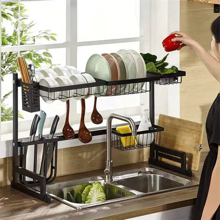 
Kitchen Dish Rack Sink Drying Bowl Storage Shelving Sink Dish Draining 