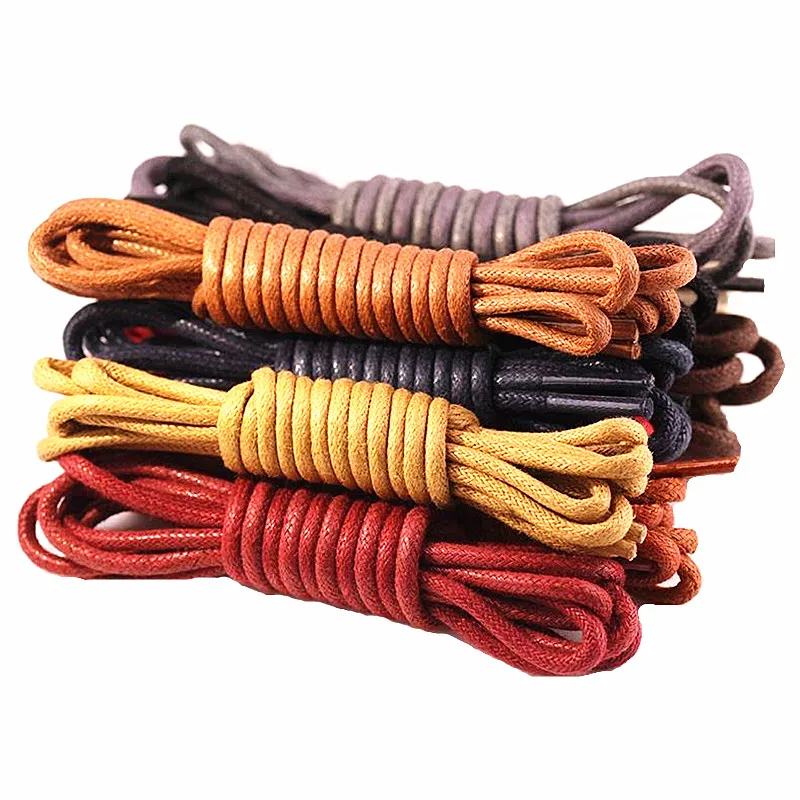 Yrunfeety Custom Shoe Laces 2.5/3MM Round Waxed Cotton Shoelaces Colored Wax Cotton Lace Replacement Shoelace for Leather Shoes